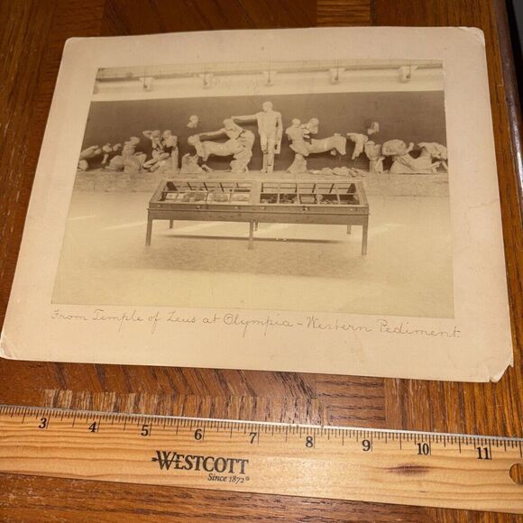 Vintage Battle of Centaurs Temple of Zeus Pediment at Olympia Mounted Photo - Picture 1 of 2